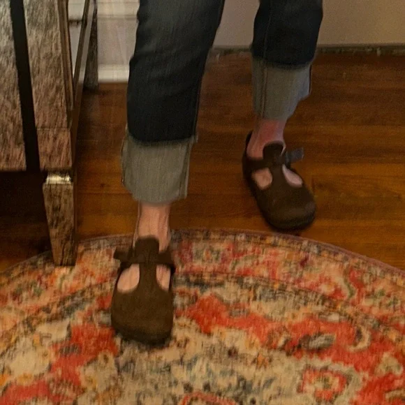 RARE!! Birkenstock DARK BROWN suede “PARIS” Women's Mary Jane’s sz 38 - Picture 7 of 12